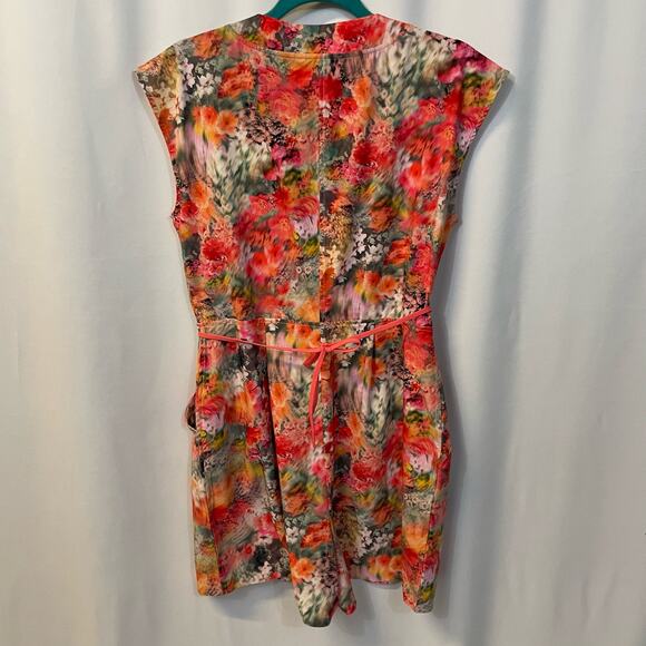 Athleta Marlow Romper Short Sleeve Colorful V-Neck Pockets Small - Picture 6 of 8